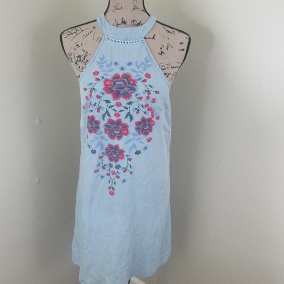 Living Doll Dress Juniors 1 Blue Boho Floral - Picture 2 of 12